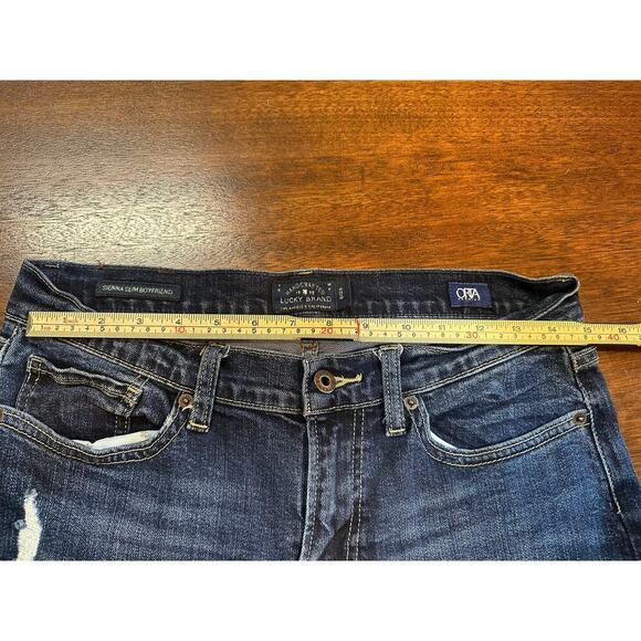 Lucky Brand Jeans Sienna Slim Boyfriend Women’s 6/28 Distressed Raw Hem Boho - Picture 6 of 16